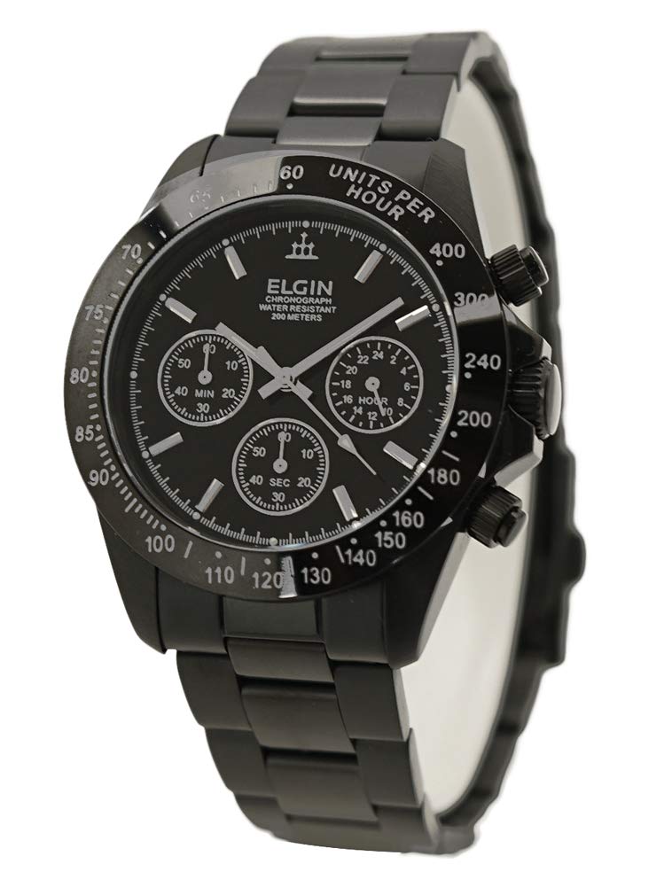 ELGIN Elgin Chronograph Watch Black FK1059B-W Men s чёрный