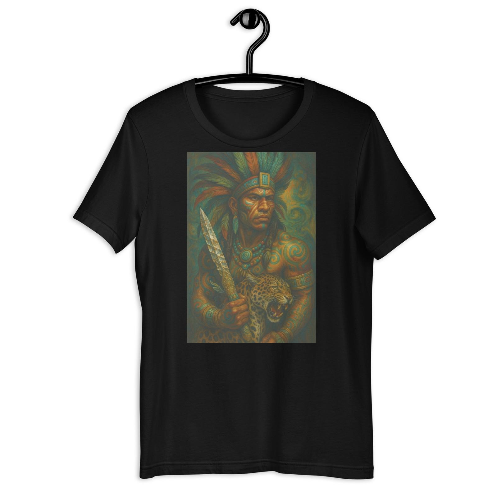 Aztec Skull Warrior Dog Mexican Mythology Dark Graphic Tee S