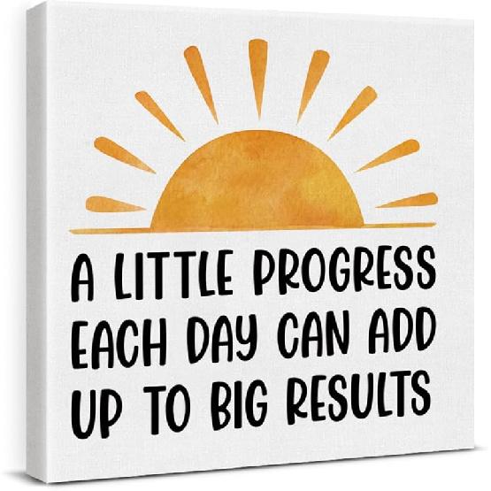 pirational Farmhouse Canvas Print Wall Art Decor One Small Positive Thought in the Morning Can Change Your Whole Day Sign Painting Plaque Rustic Home