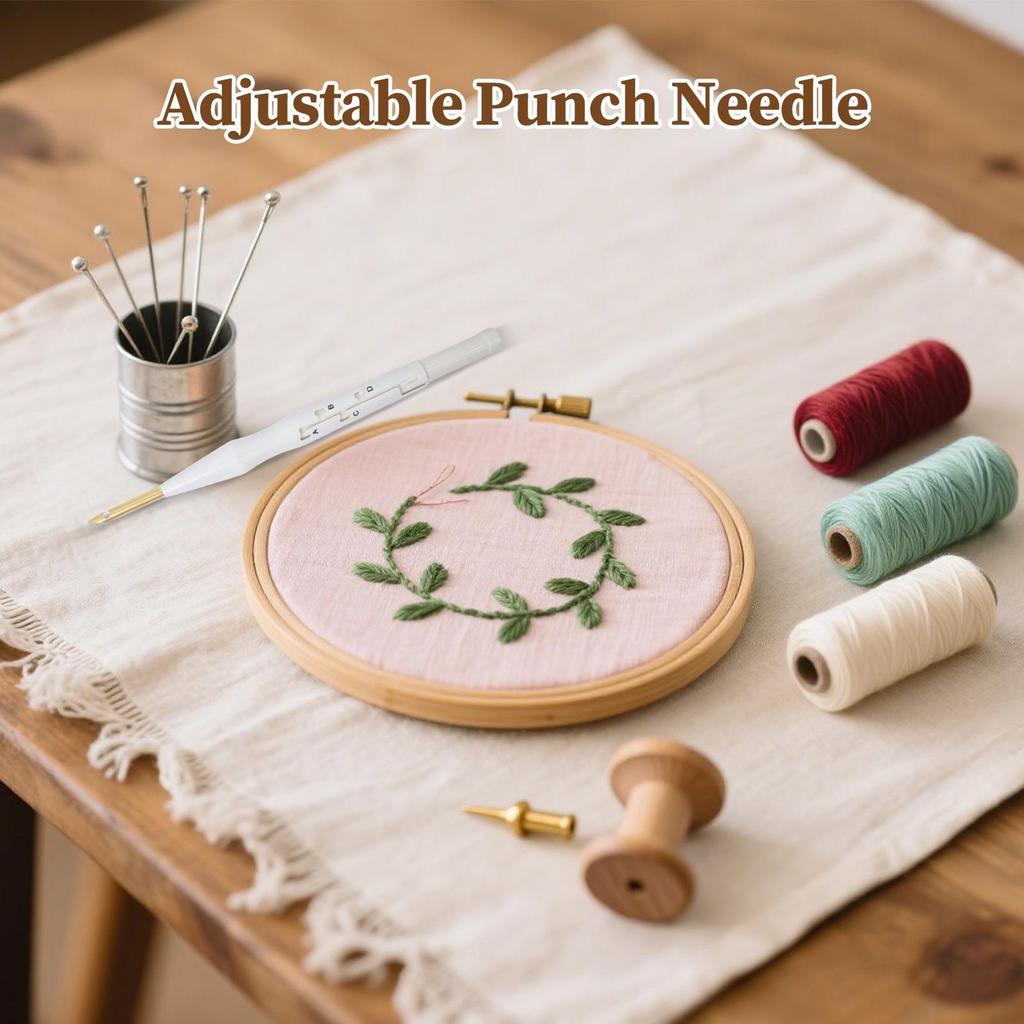 Punch Needle Pen Adjustable Embroidery Pen Threader Kit Adults Beginners Hand Sewing Stitching Accessories For Creative Crafts