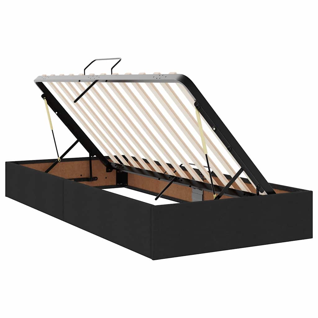 Storage Bed with Mattress Black 90 x 190 cm Polyester