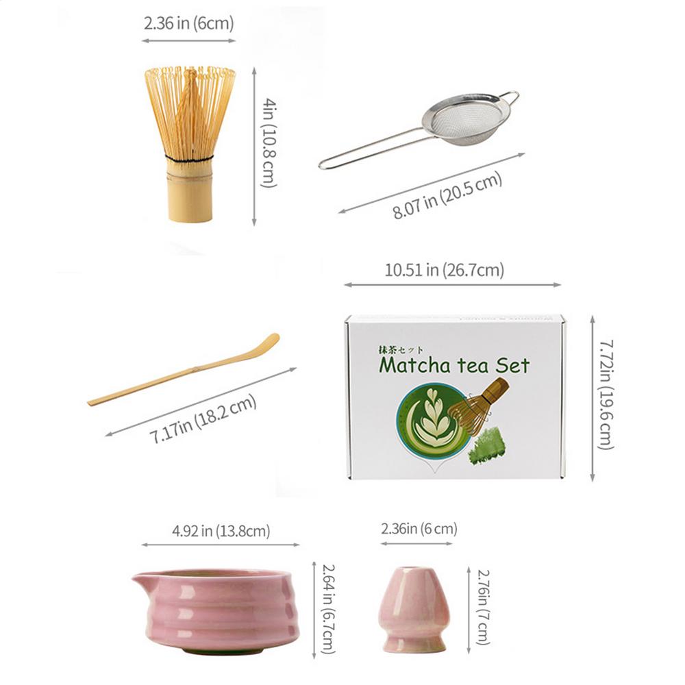 

Whisk for Matchas Matchas Whisk Set with Bowl Ceramic Kitchen Green Tea Gadgets Utensils Tool Kit for Youth Women Men Boys Girls рожевий