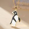 Penguin Pendant Necklaces for Women Stainless Steel Animal Charm Chain Fashion Jewelry Kids Boys Girls Birthday Party Gifts