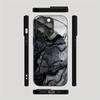 Case For iPhone 17 Pro Max 16 15 14 13 12 11 7 8 Plus 17Air 16E XR XS X Black Marble Gradient Pattern Tempered Glass Phone Cover