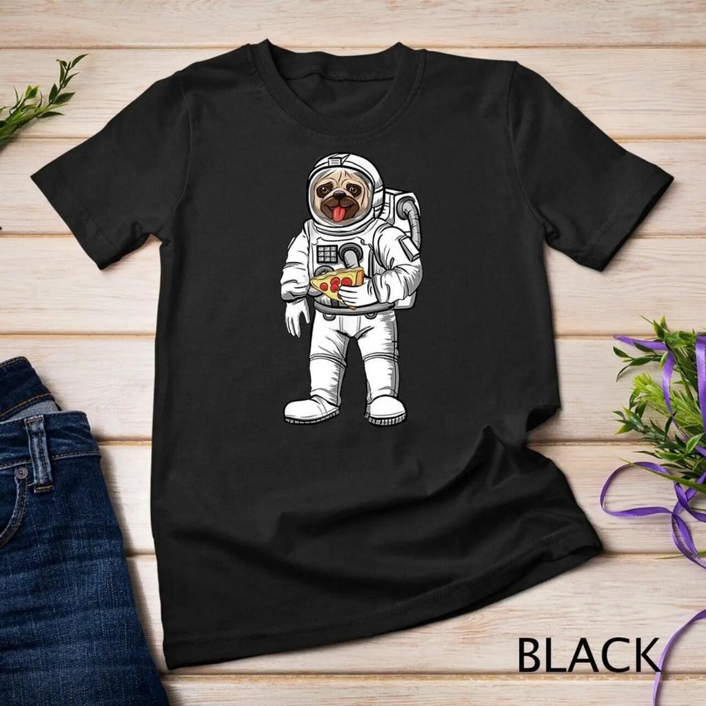 Astronaut Astronomy Pug Dog Pizza Lovers Funny Cute Galaxy T shirt