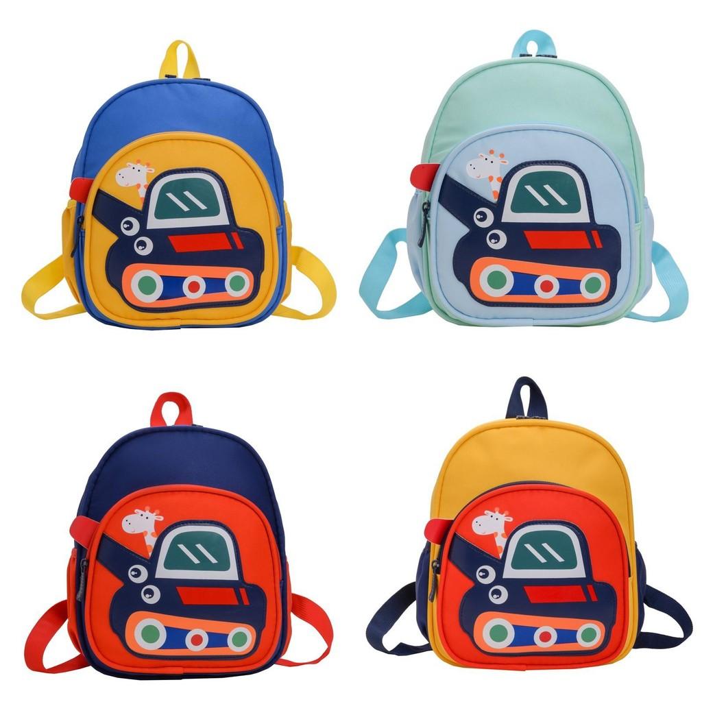 Backpack Cartoon Childrens With Excavator And Giraffe Print Design Daily For