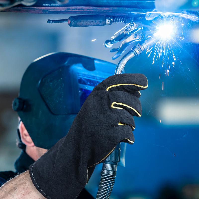 Rindsleder Hitzebeständige Handschuhe - 500°F Schweißen, Grillen, Camping, Verbrühschutz, Isolierter Arbeitsschutz