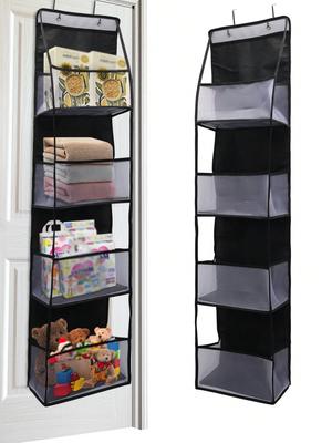 1pc 4 Layer Over The Door Hanging Organizer,Cosmetics Wall Hanging Storage Organizer,Large Capacity Mesh Holder With Clear Pockets Hanging Storage Bag