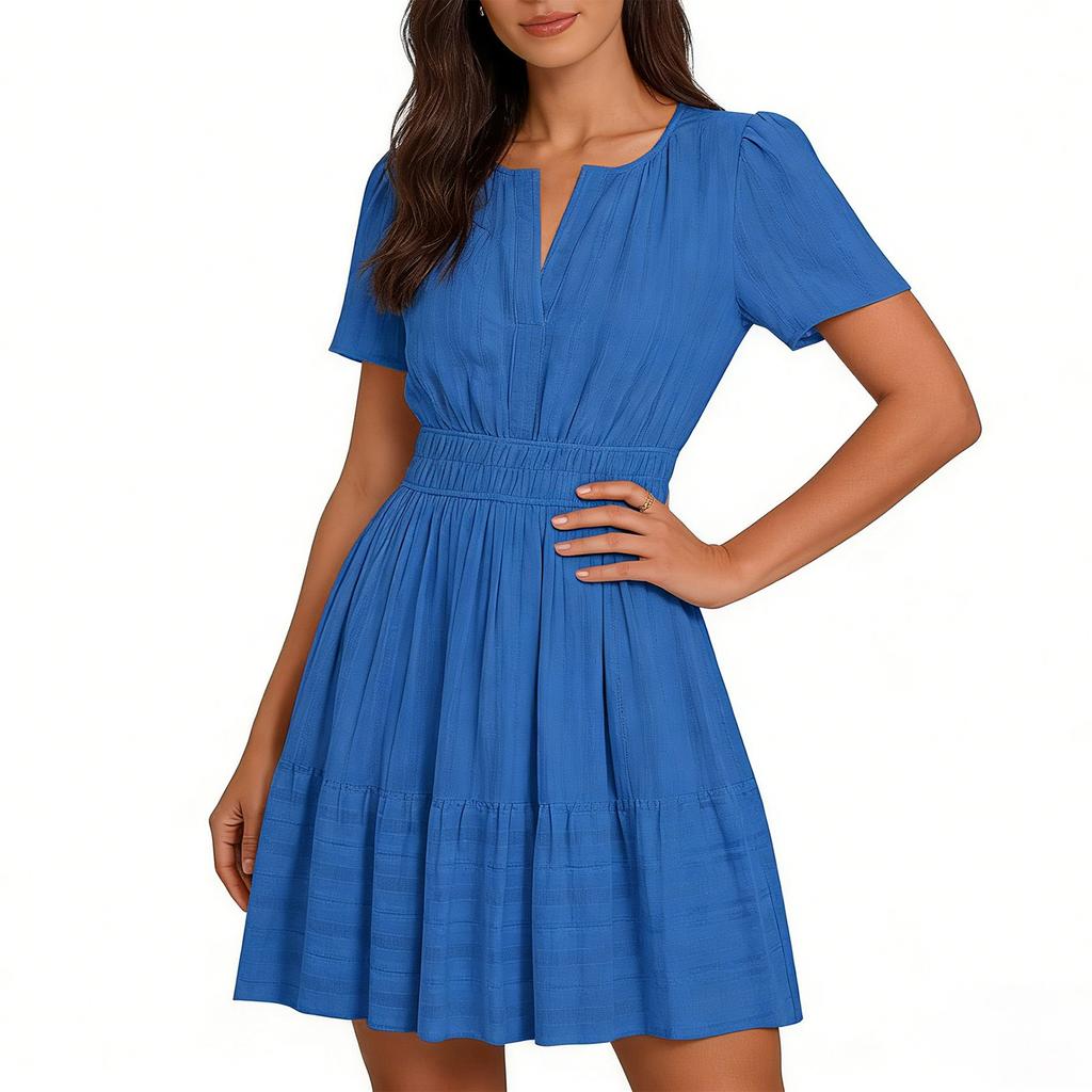 Women's Casual Dresses V Neck Short Sleeve Dress