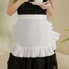 Half-waist women's outdoor picnic camping cotton small daisy embroidered white half-length apron