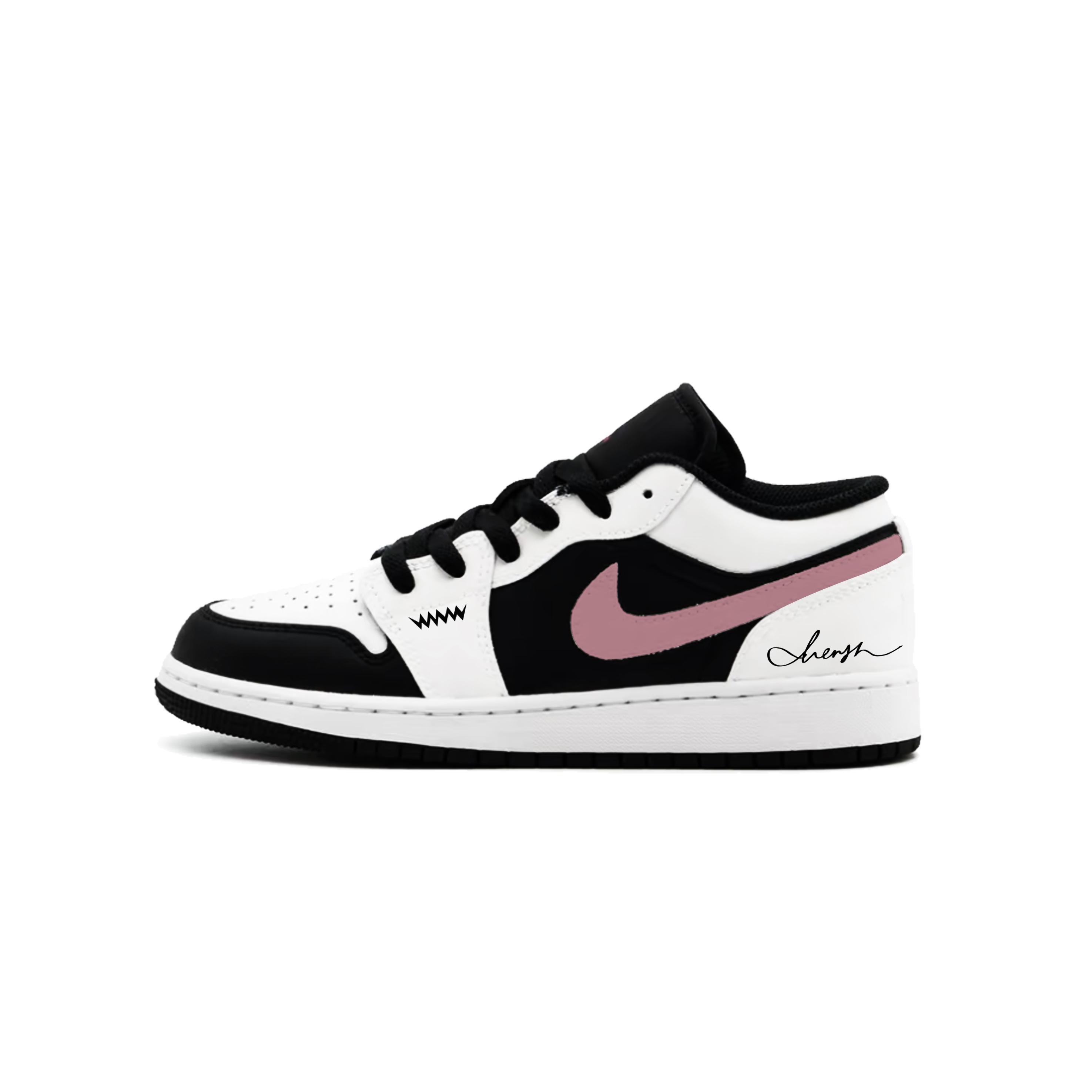 

Jordan Air Jordan 1 Shadow Pink Street Letter Abrasion Resistant Low top Vintage Basketball Shoes Unisex 553558-081(Team1274-) 43