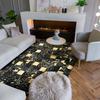 Tapis en cuir recyclé éclats or noir 120x170