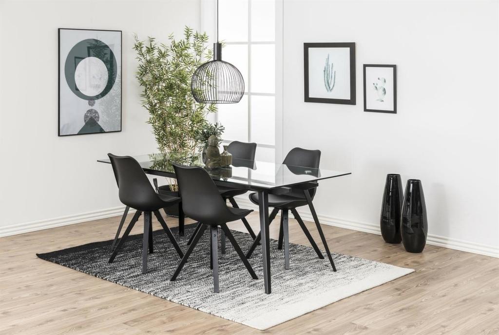 BLACK plastic Dima chair with dining cushion