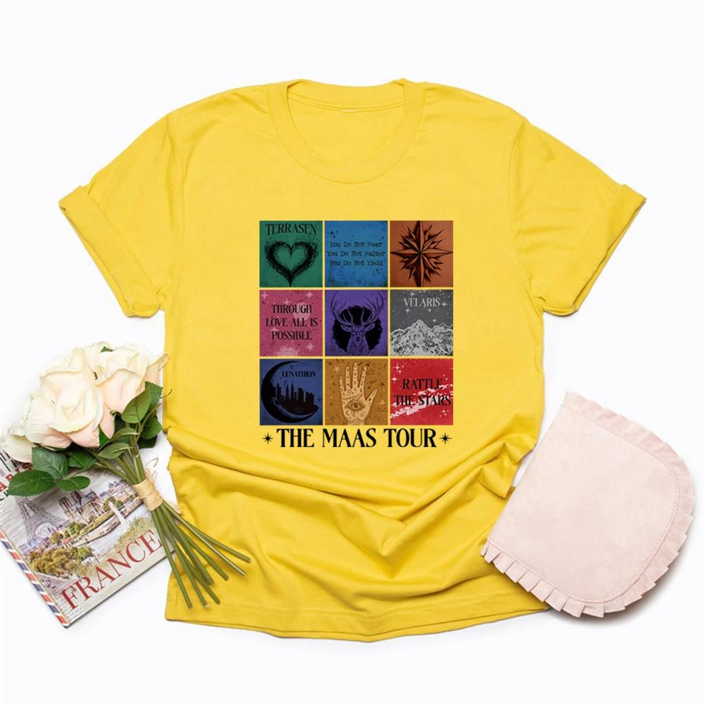 Sarah J Maas Eras Tour Shirt The Maas Tour Tee Crescent City Tshirt Womens Graphic T Shirts Throne of Glass Merch SJM Fans Gift