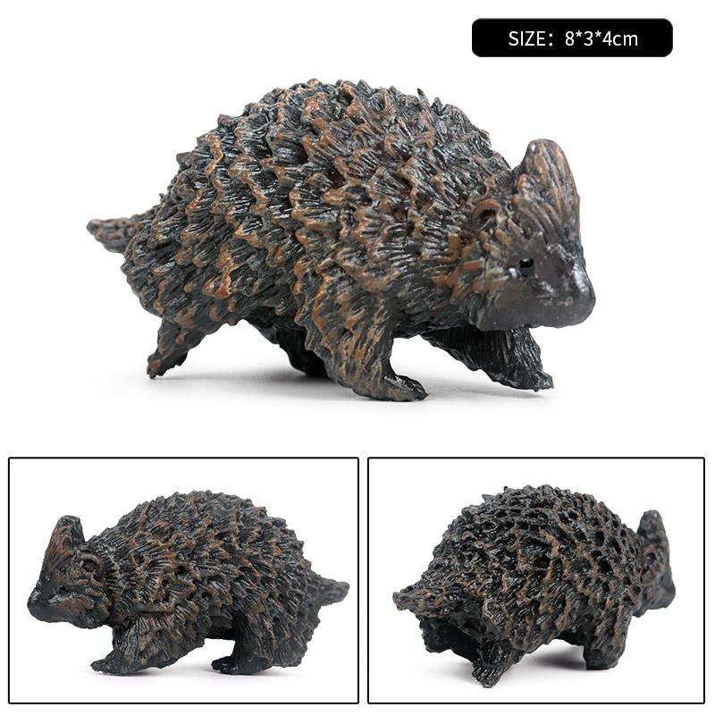 Oenux Simulation Wild Jungle Forest Animals Hedgehog Model Action Figures Cake Topper Party Favor Cute Education Kid Toy Gift