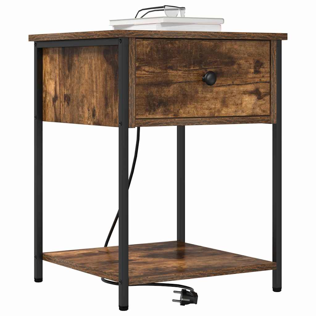 Nightstand Set 2 pcs Smoked Oak 42 x 41 x 56 cm