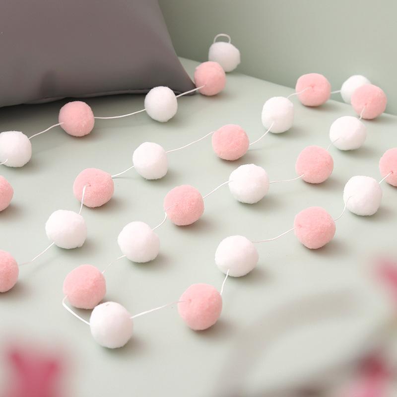 2.5Meter Colorful Pompom Pendant Garland Ins Nordic Style Wool Felt Ball String DIY Handmade Nursery Children Room Decor