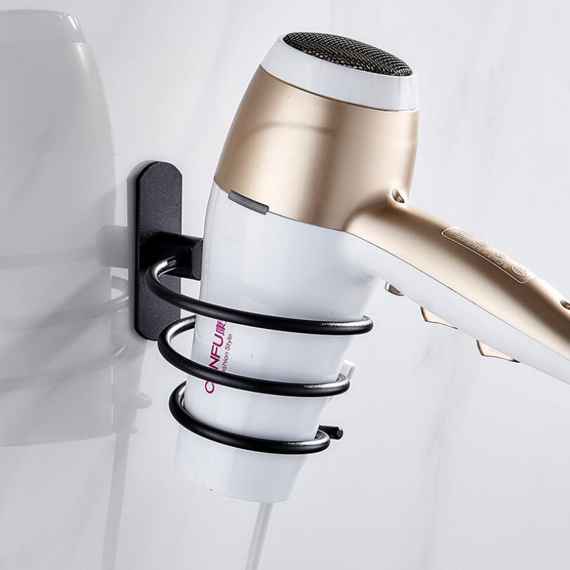 Hair Dryer Rack Space Aluminum Bathroom Wall Holder Shelf Storage