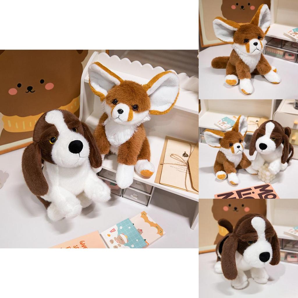 Adorable Plush Basset Hound And Fennec Fox Stuffed Animal Soft Toy Collection