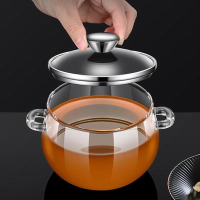 Versatile Glass Food Container Sturdy Glass Storage Bowl with Stainless Steel Lid Spoon for Kitchen Essentials