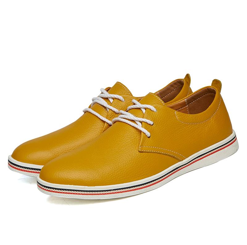 

Shoes Men s Leather Lace Up Men Casual With Light Soft Sole Small White Shoes Men Business Dress Men s Shoes 47 жовтий