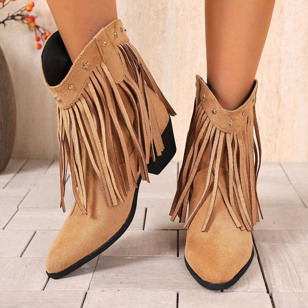 Fashion New Women Boots Vintage Chunky Heel Pointed Toe Autumn Retro Shoes Comfortable Anti-slip Platform Ankle Boots Zapatos De Mujer