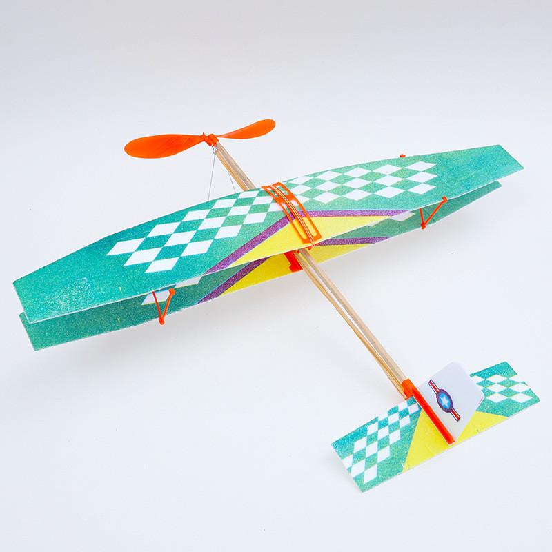 Rubber Band Powered Biplane Model Toy For Kids Aviation Enthusiasts Gift