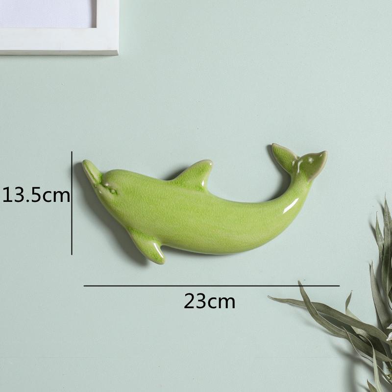 Wall Decoration Ceramic Suspension Dolphin Fish Color Ocean Background Wall Children's Room Decoration Accessories Baby Nursery