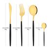 Mirror Gold Dinnerware Set 4Pcs Stainless Steel Tableware Cutlery Home Fork Spoon Knife Set Silverware Flatware Set Dropshipping