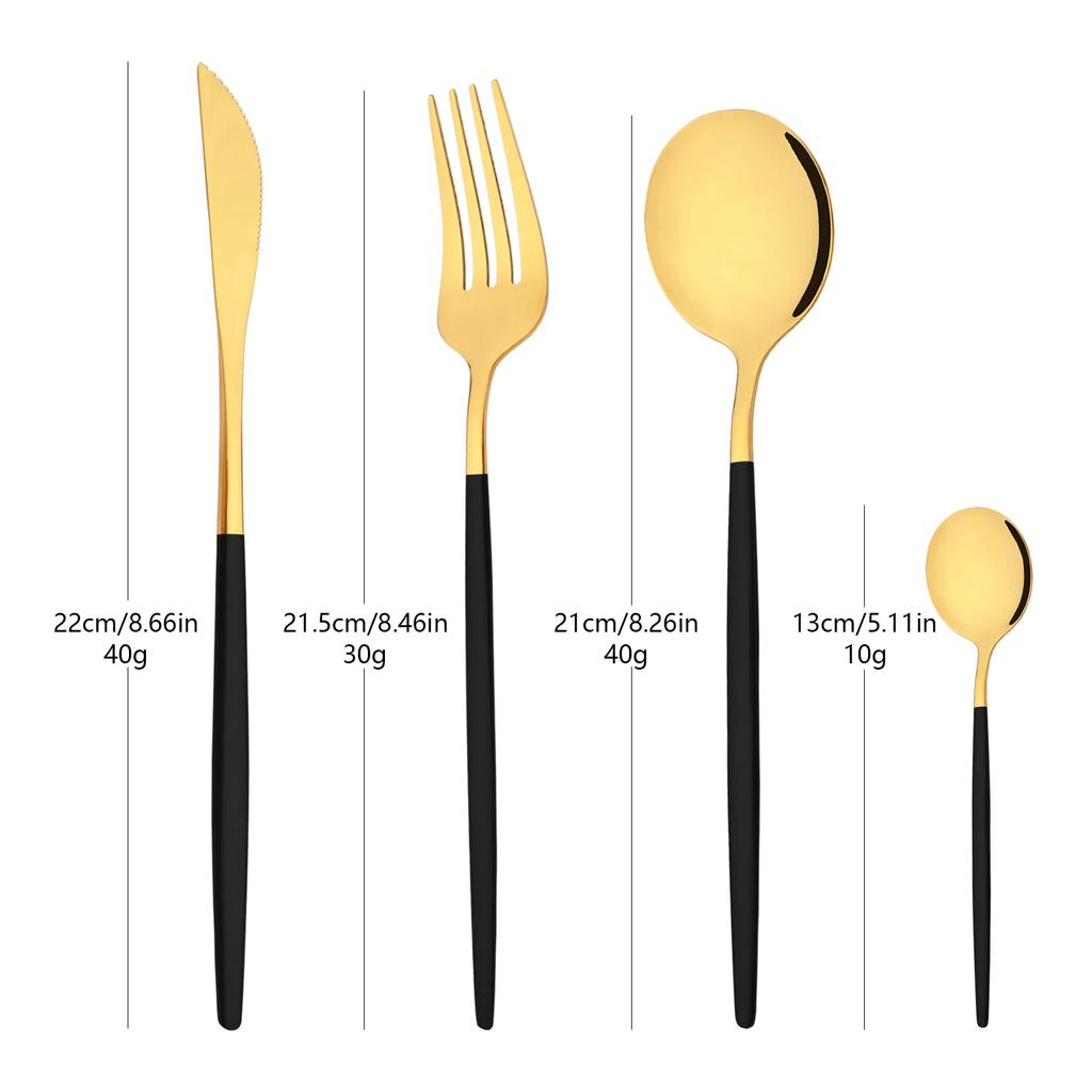 Mirror Gold Dinnerware Set 4Pcs Stainless Steel Tableware Cutlery Home Fork Spoon Knife Set Silverware Flatware Set Dropshipping