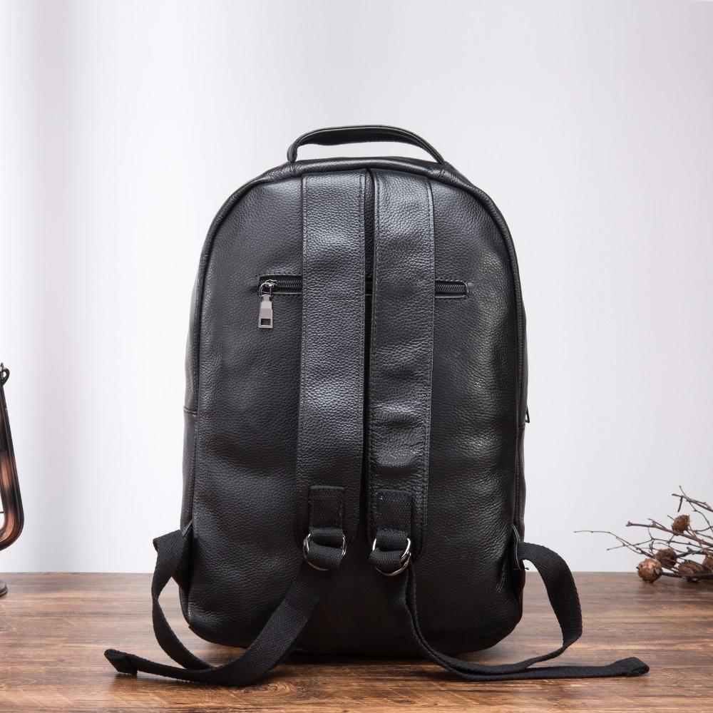 Men Genuine Leather Design Casual Travel Bag Male Fashion Backpack Daypack College Student School Book 17" Laptop Bag