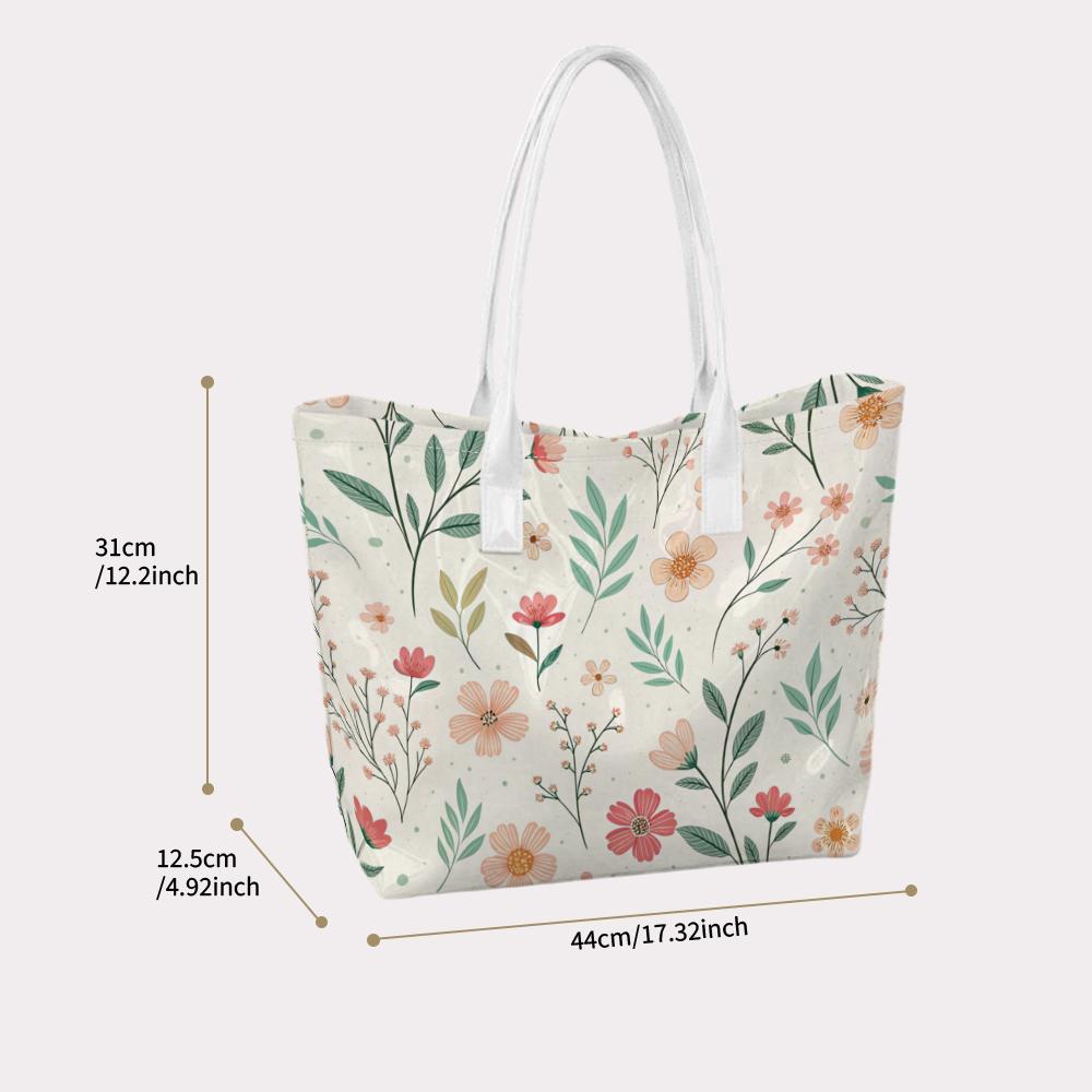 Floral Printed Tote Bag Daily Use Stylish Shoulder Bag for Shopping Casual Outdoor Carry Bag