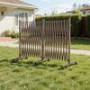Double Expandable Barricades, 8.18m Expandable Safety Barrier, 0-180° Rotatable Mobile Barricade with Locking Casters, Portable Folding Security Gate