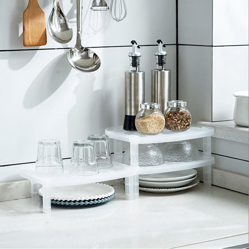 Kitchen Sink Desktop Cabinet Shelf Stackable Organizer Pantry Storage Racks For Organize Bowls Plates Draining Dish Rack WWO66