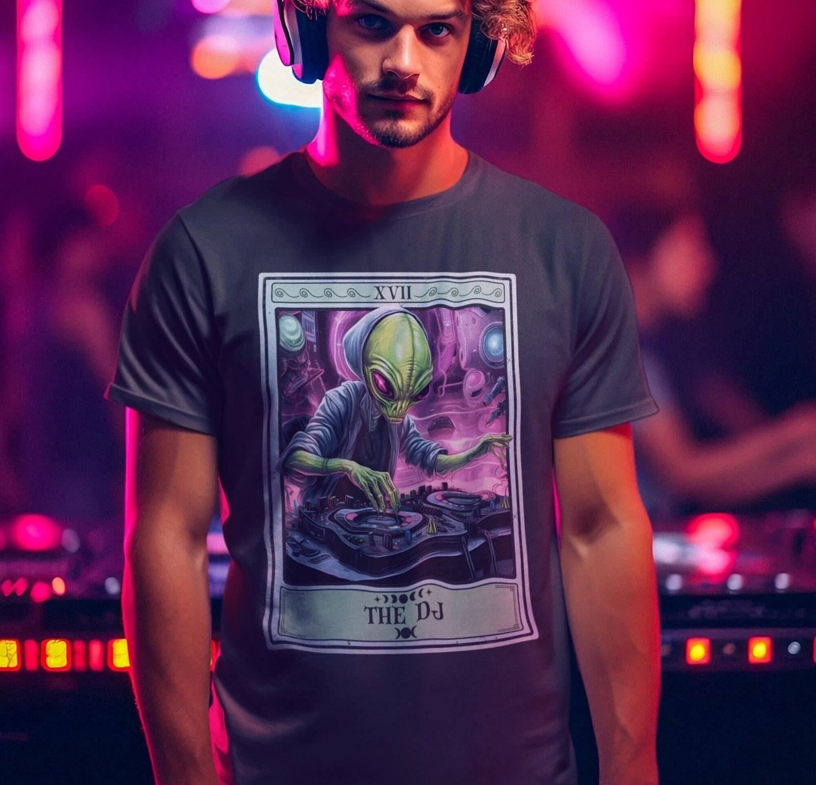 The DJ Tarot Card Shirt Alien S