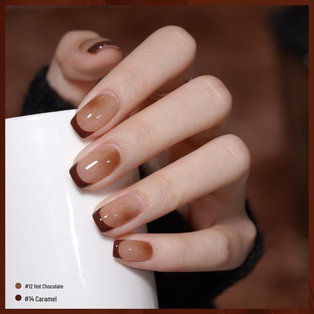 Gaoy Autumn/Winter Leopard Print Gel Polish in Caramel Brown for French Manicures