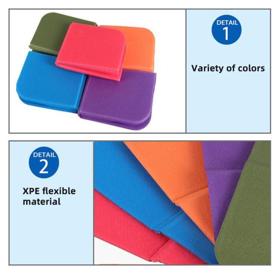Folding Seat Cushion Portable Waterproof Sitting Mat Lightweight Outdoor Travel Camping Hiking Backpacking Fishing Chair Stadium Seat Pad