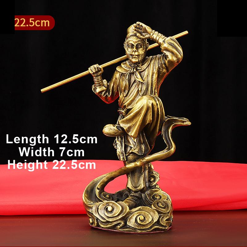 Brass Monkey Buddha Sculpture Qi Tian Da Sheng Creative Decoration Home Decor, Living Room, Bedroom, Office, Desktop Crafts, 1Pc