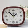 Imitation Wood Grain Alarm Clock for Elderly People's Home Desktop Square Clock Pendulum Display Student Modern Big Character Bedside Clock