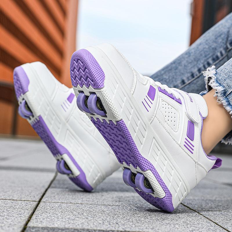 KIDS Four Wheel Skate Roller Shoes Sneakers Four Wheel Skating Shoes Children's Shoes Double Wheel Skating Shoes