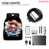 Cartoon ONE PIECE 2Pcs Set Mochila Lightweight Large Capacity Front Pocket School Backpack with Pencil Case for Boys Girls Trip