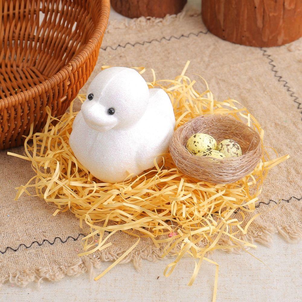 Foam Easter Duck Ornament Set DIY Crafts Simulation Egg Bird Nest Painted Egg Toy Party Favors