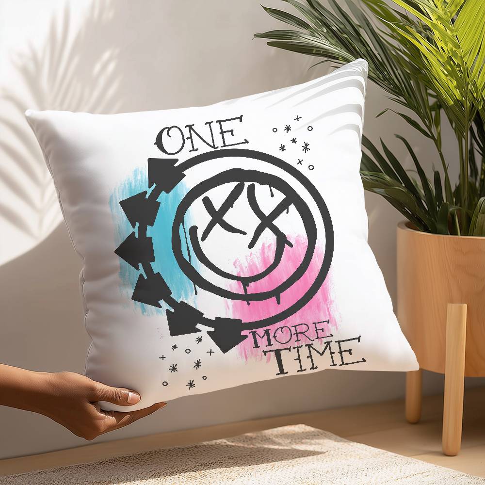 Punkband B-Blink-182 Kissenbezug Quadratisch Doppelseitiger Druck Kissenhülle Für Sofa Heim Schlafzimmer Dekoration Geschenk