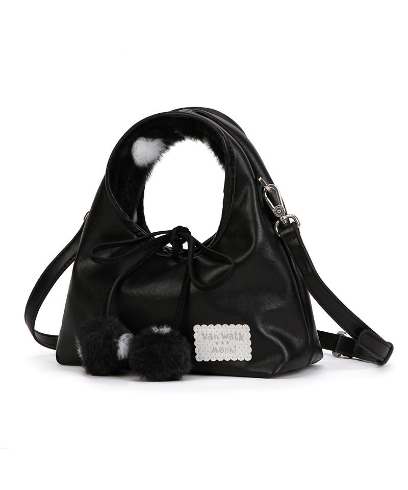 Vanwalk Pom-Pom Mochi Tote Bag [Black Dot]