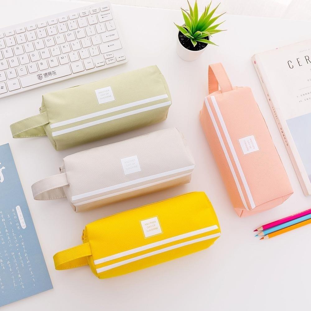 New Creative Large Capacity Handle Bag Simple Multi-function Double Pencil Case 1 Pc