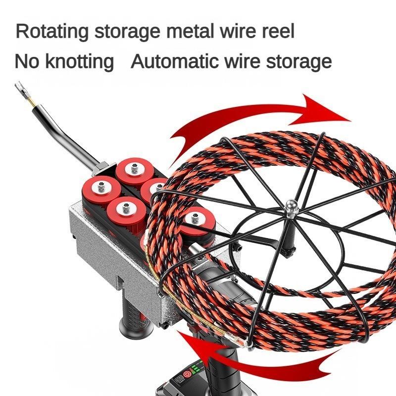 Brushless Electric Threading Machine Rechargeable Cable Puller Portable Automatic Wire Storage Device