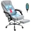 Office Massage And Heating Chair Office Chair Adjustable Height Reclining Backrest 65x70x111 119cm Gray