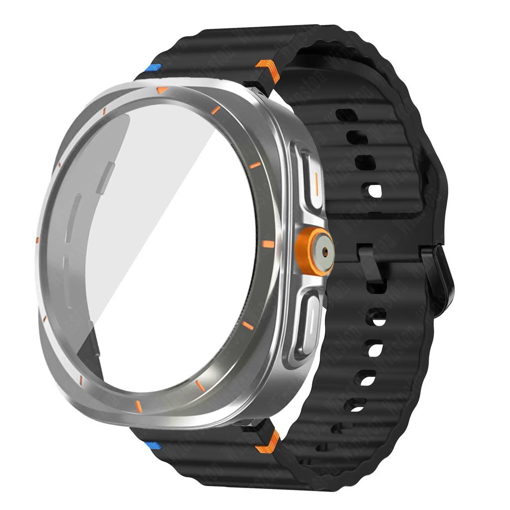 Change To Ultra Case+Band for Samsung Galaxy Watch Ultra Upgrade To Galaxy Watch 7 6 40mm 44mm Tempered Glass Screen Protector