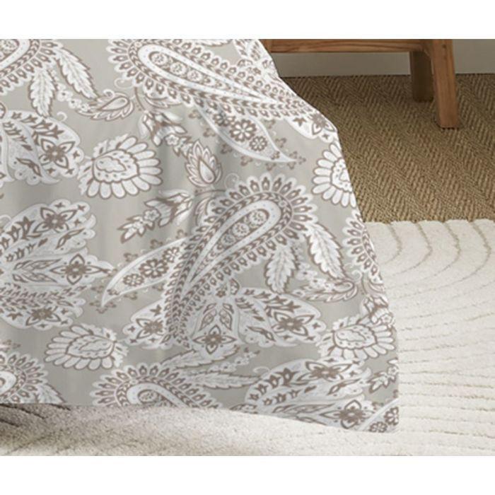 Parure de draps 3 pièces pour lit 90 x 190 cm Cachemire naturel