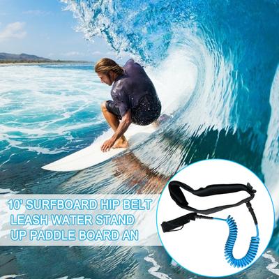 Vodní lano na surfové prkno Maximální délka v tahu až 10 stop Páska na surfové prkno Nastavitelné bezpečnostní lano na prkno pro paddleboardy